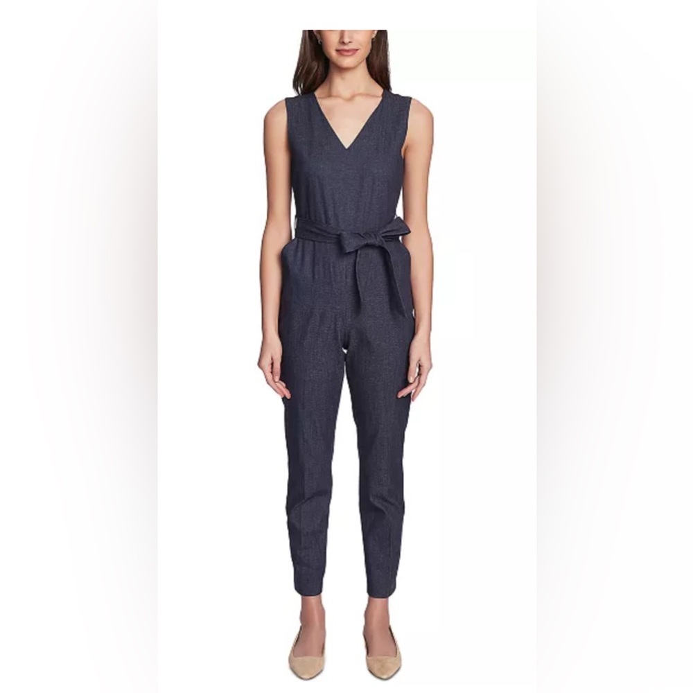 Vince Camuto Dark Blue Belted Jumpsuit